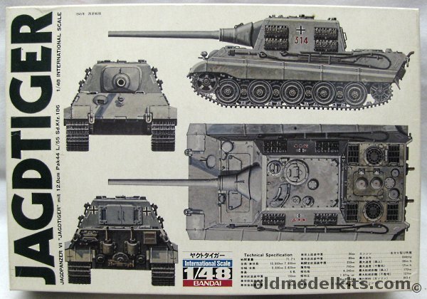 Bandai 1/48 Jagdpanzer VI Jagdtiger with 12.8 cm Pak 44 L/55 Sd.Kfz.186, 35429 plastic model kit